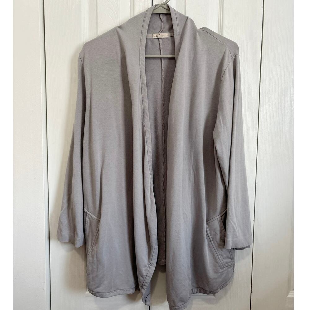Mod-o-Doc Gray Open Front Modal Blend Cardigan Size Small